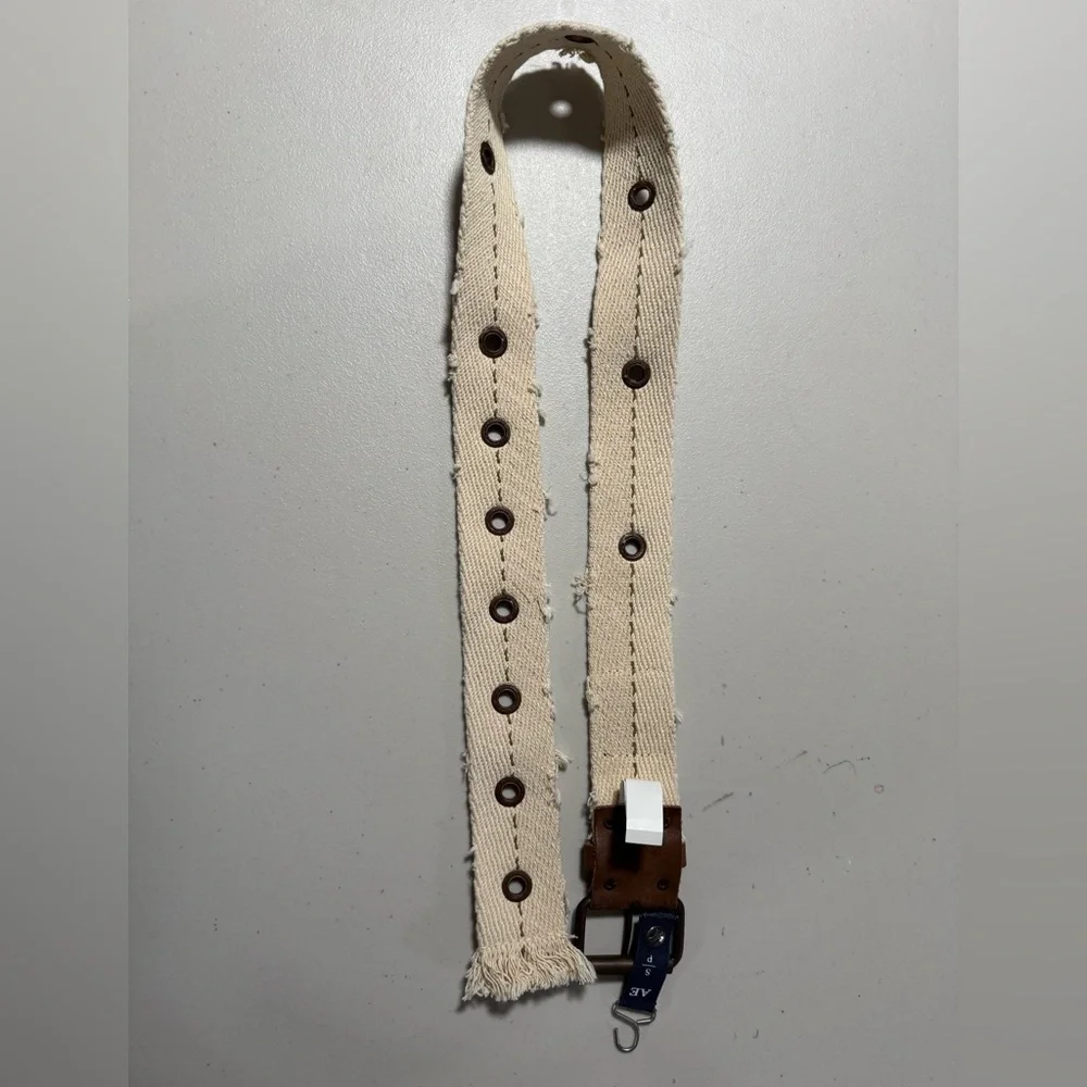 American Eagle Wide Canvas Grommet Belt Size Small Y2K Gorpcore Utility